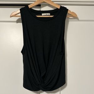 Black twist crop top